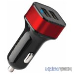 24W 4.8A Dual USB Travel Car Charger  CC340 Red